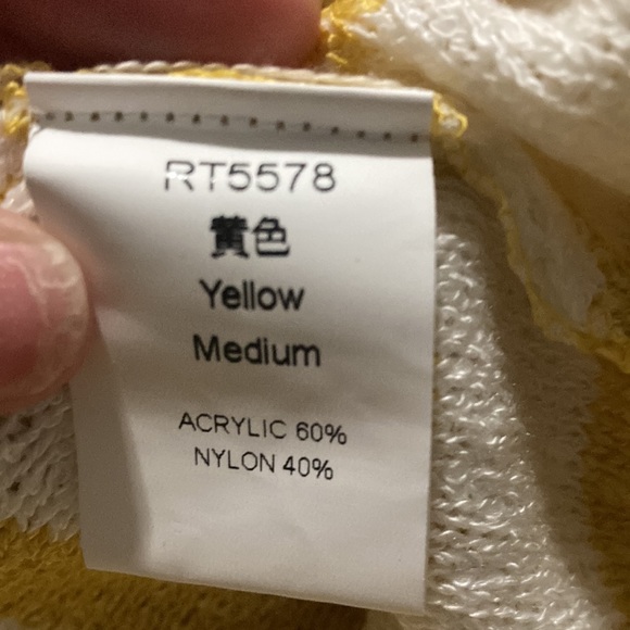 Misassy Loose Striped Sweater Top Bell Sleeve Lace Up Drawstring Knit Pullover M - Picture 6 of 6